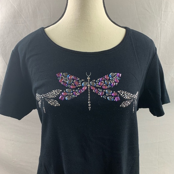Butterfly Rhinstone T- Shirt - Picture 1 of 5